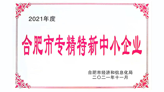 喜讯！热烈祝贺我公(gōng)司入选2021年度市级“专精(jīng)特新(xīn)”